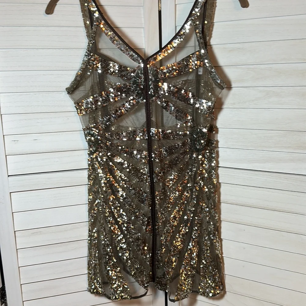 Sony Wardrobe Department Daring Sexy Sequin Mini Dress or Glam Swim Coverup - Picture 15 of 16